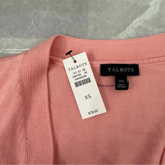 Women’s Talbots Button Front Girlfriend Cardigan Long Sleeve V-Neck Sweater XS - Picture 12 of 16